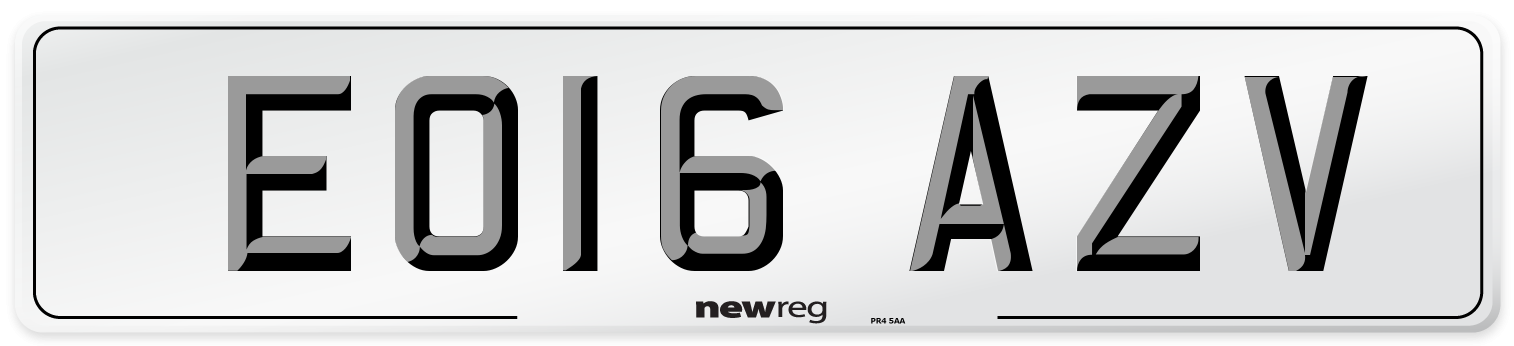 EO16 AZV Number Plate from New Reg